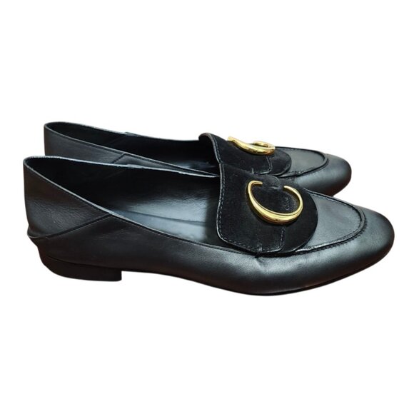 Chloe C Logo Convertible Suede Mule Nubuck Leather Loafers Size EU 42/US 11.5 - Picture 7 of 16